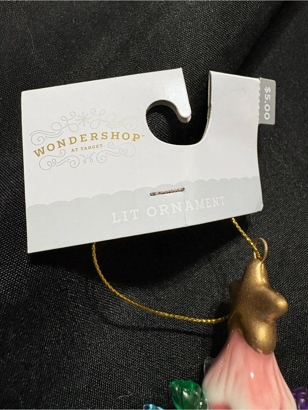 Wondershop Pink Ceramic Christmas Tree Ornament with Multi-Colored Bulbs